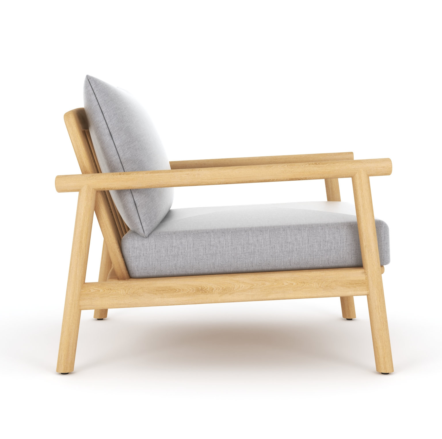 Maia Teak Patio Lounge Chair, Gray