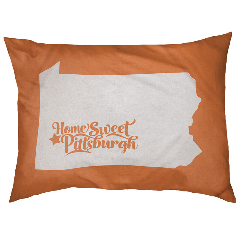 Coussin d’intérieur pour chien pittsburgh pennsylvanie, Moyen (H 6,5 po x l 40 po x P 30 po), Orange