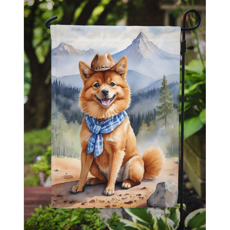 Drapeau Cowboy Welcome Garden, Spitz finlandais