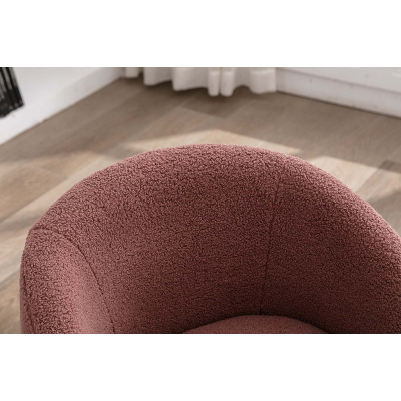 Genece Upholstered Swivel Accent Chair, Red Wool