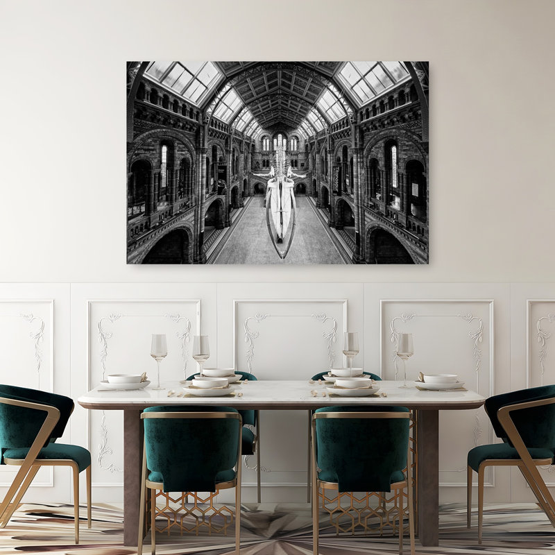 Grand musée de baleine, squelette classique, impression d'art gothique de baleine gothique classique, 40" H x 60" W