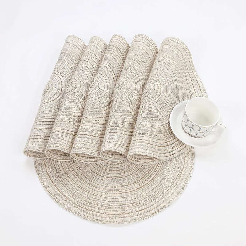 Ensemble de napperons ronds de 6 napperons ronds tressés lavables 15 po