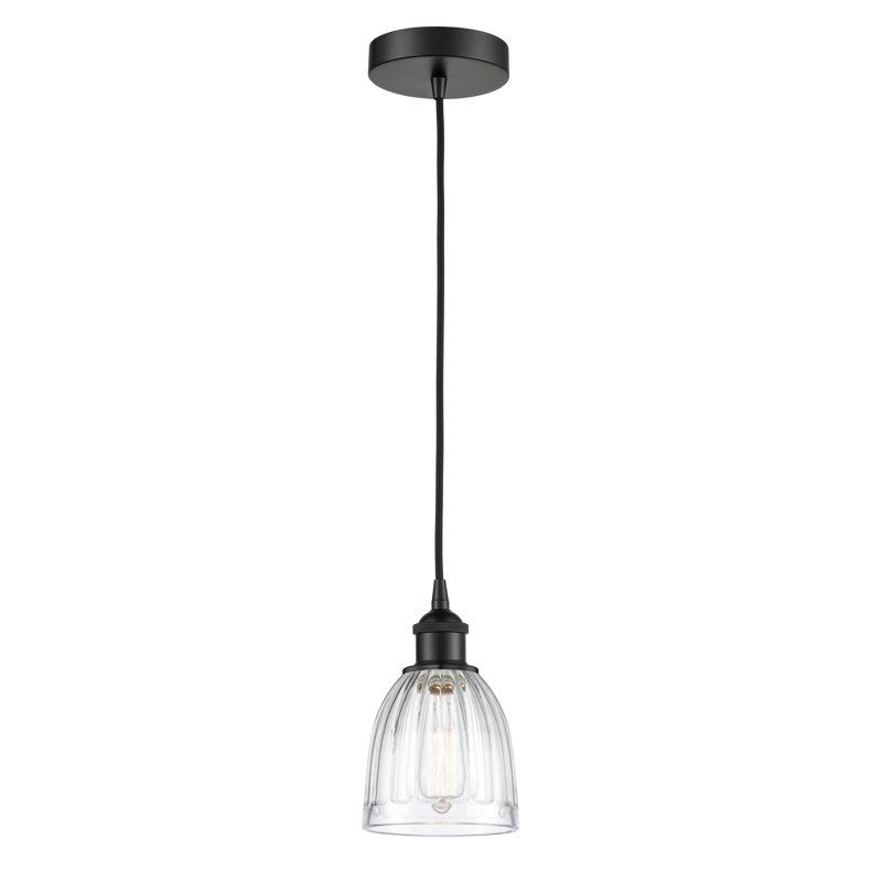 Mini luminaire suspendu Dunder - noir mat -, Frosted, White/Antique Brass