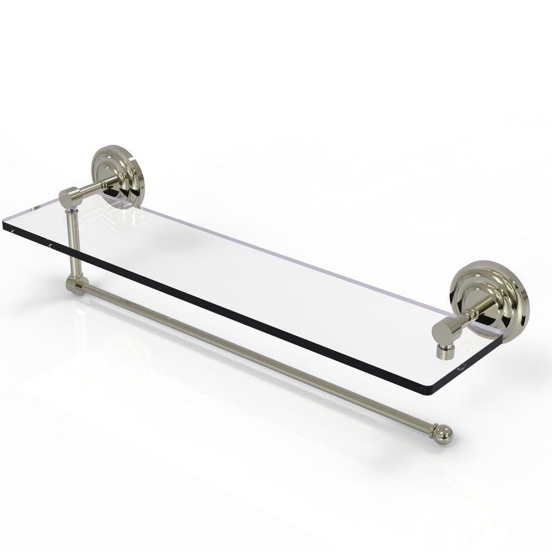 Meira Bracket Shelf with Towel Bar, Polished Nickel, 5" H x 22" W x 5" D