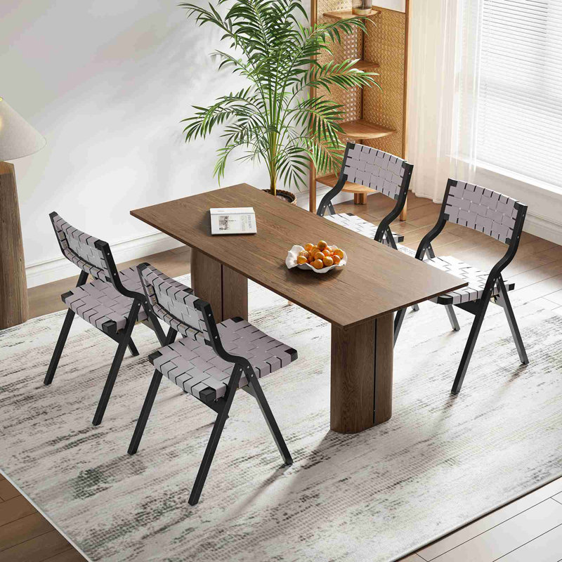 Ensemble de 2 chaises pliantes en bois pour l'intérieur, Gris clair
