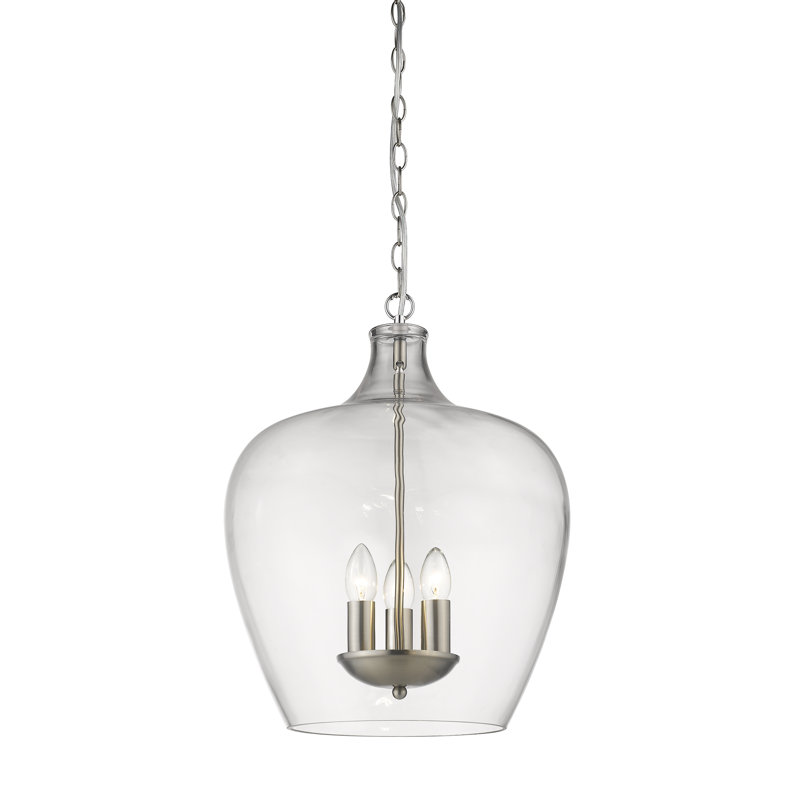 Bolanger 3 - Light Lantern Pendant, Satin Nickel