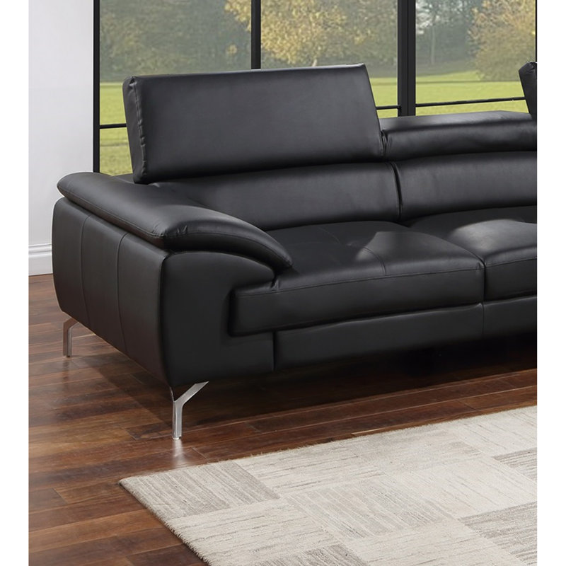 Canapé modulaire 2 pièces Mobilier de salon, Similicuir noir