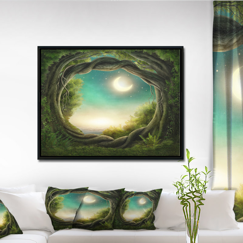 «Enchanted Dark Forest», impression, H 12 po x l 20 po x P 1 po, Toile avec cadre flottant