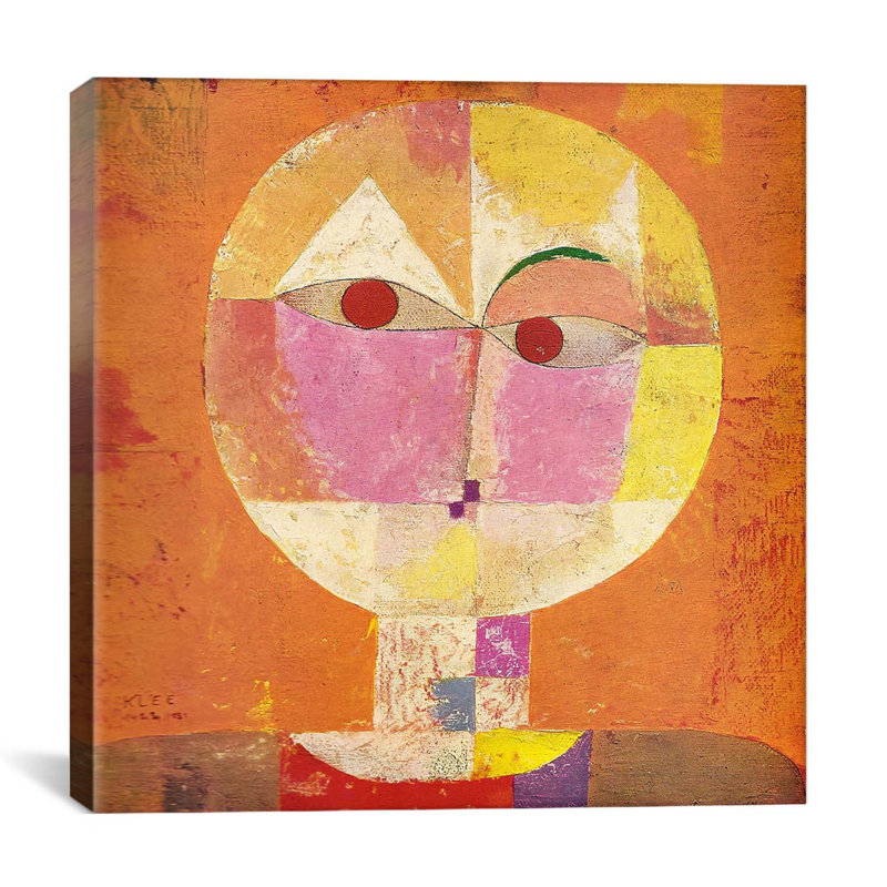 «Senecio» par Paul Klee, reproduction d'art sur toile tendue, H 18 po x l 18 po x P 1,5 po, Toile tendue, Pas de tapis