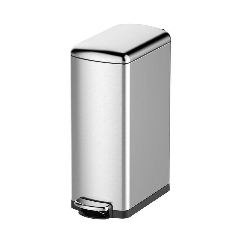 Stainless Steel Step On Kitchen Trash Can - 8 Gallons