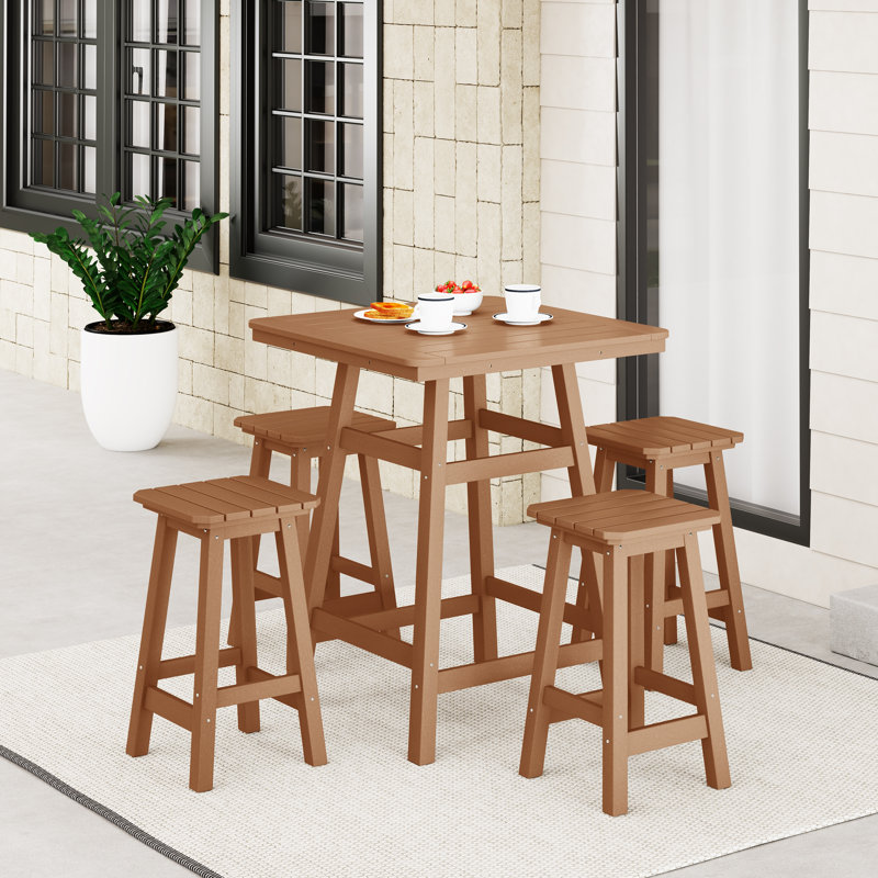 Laguna 5-Piece Square Counter Set, Brown