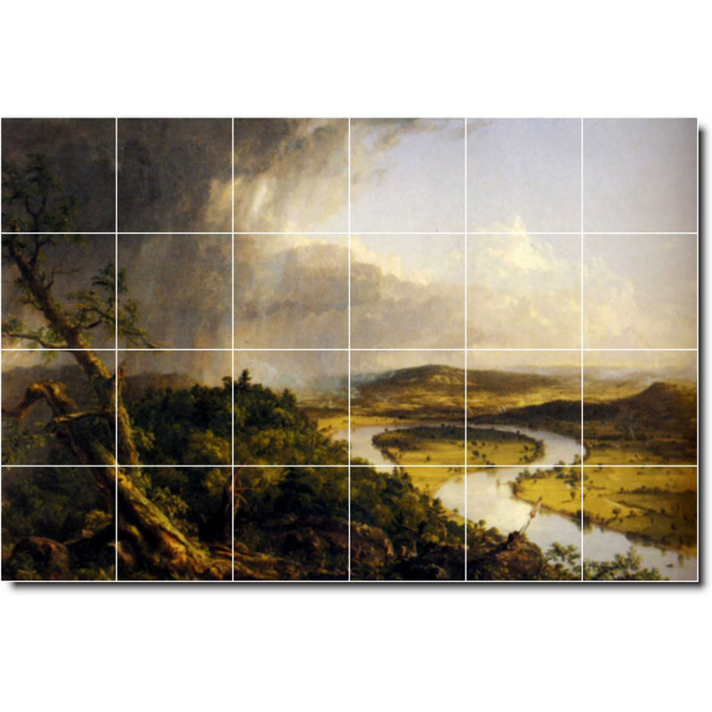 Carreau de céramique décorative 36 po x 24 po 6 po x 6 po, Paysage 01904