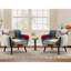 Fauteuil d'appoint moderne en lin à motif patchwork de 33,1 po avec siège rembourré Orleans