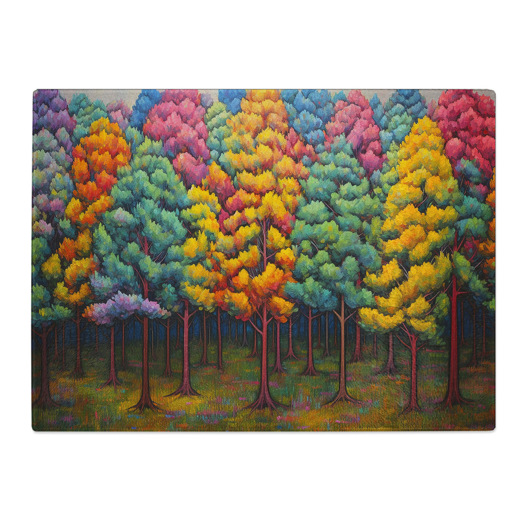 Pine Tree Colour Field No.2  Glass Chopping Board