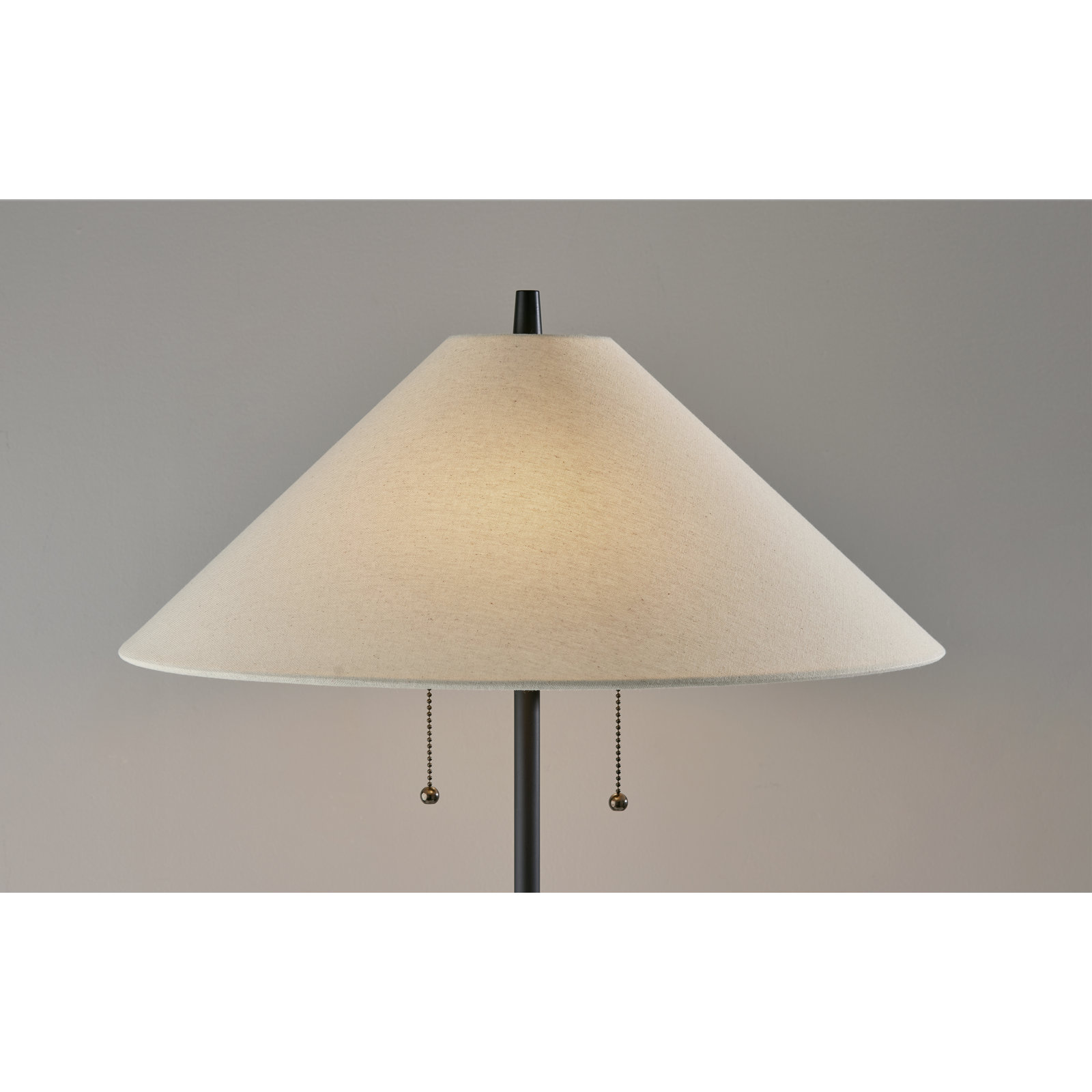 Florina 62'' Floor Lamp, Natural/Black, Ivory