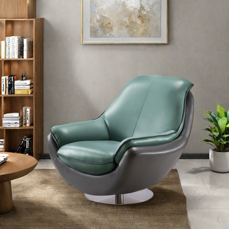 Fauteuil pivotant courbé, Sarcelle