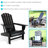HDPE Weather-Resistant Adirondack Chair with Drink Holder - Black-1041054349