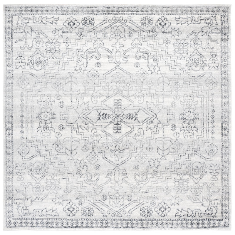 Tapis ivoire / gris Lowrey, Carré 6 pi 7 po