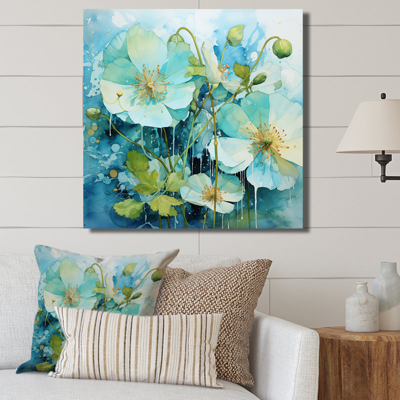«Blue Morning Glory Spring Awakening I - Morning Glory», art mural, Toile tendue, 36" H x 36" W