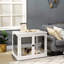 Petite table de bout pour cage de chien, 2 côtés verrouillables, pour chenil de chiot d'intérieur