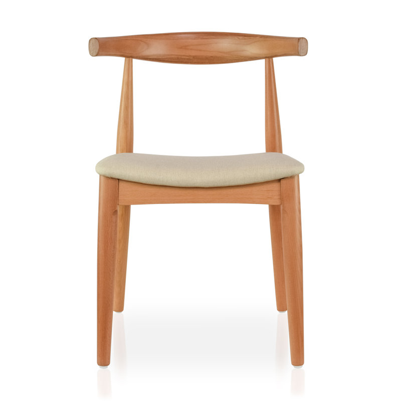 Clouser Faunsdale Fabric Slat Back Side Chair Upholstery Fabric Cushion Dining Chair For Kitchen Home, Natural, 1