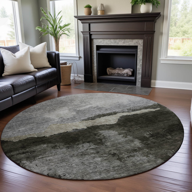Premium Machine Washable Natoma AMF1069 Modern Rug, Round 8'