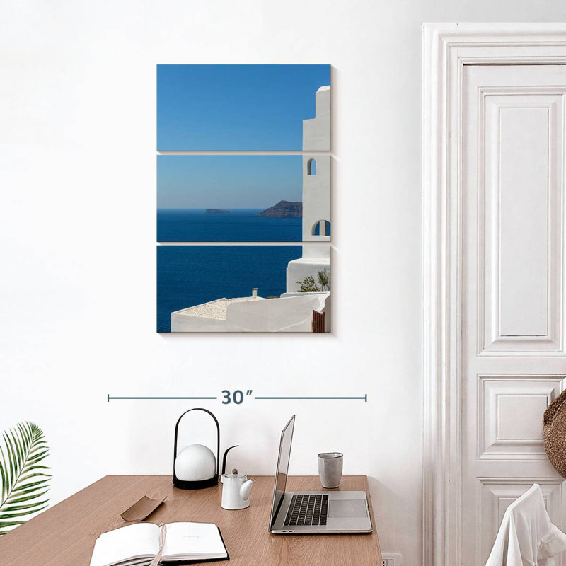 Masam Santorini et la Méditerranée, H 32 po x l 20 po