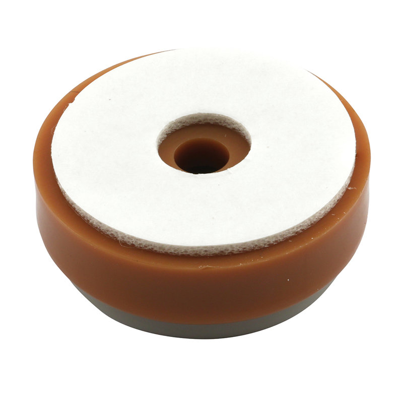 Pare-chocs de sol en plastique rond auto-adhésif ou à visser de 1 po Prime-Line, Caramel