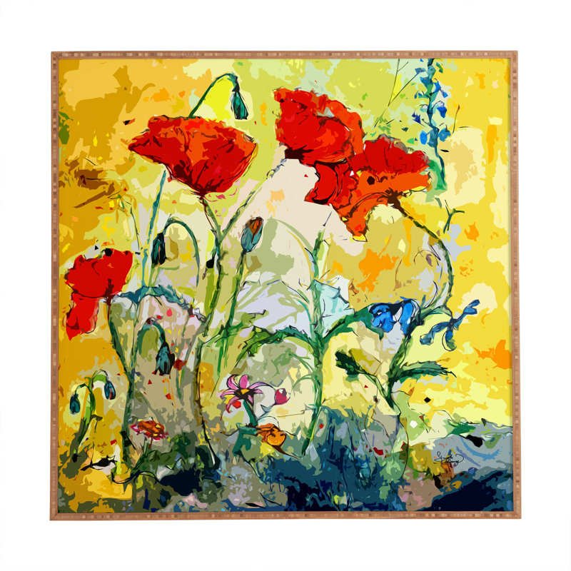 «Poppies Provence», reproduction encadrée, H 30 po x l 30 po x P 1 po