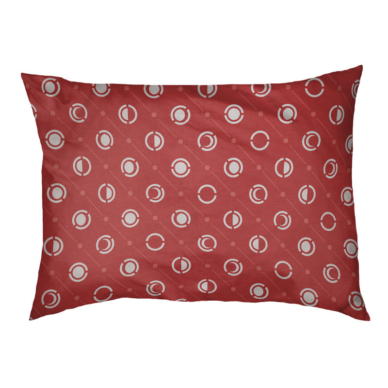 Coussin intérieur pour chien moon phases Chenault, Moyen (l 40 po x P 6,5 po x H 30 po), Blanc / Rouge