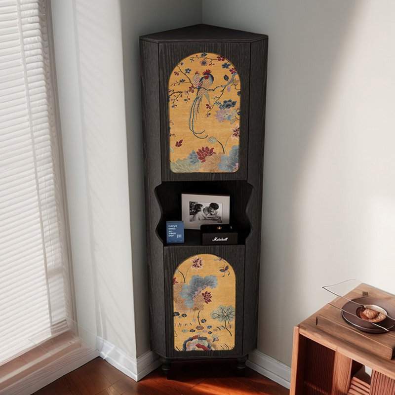 Corner multi-functional storage high bookcase, Black