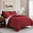 Cloud Waffle Red King Duvet Set