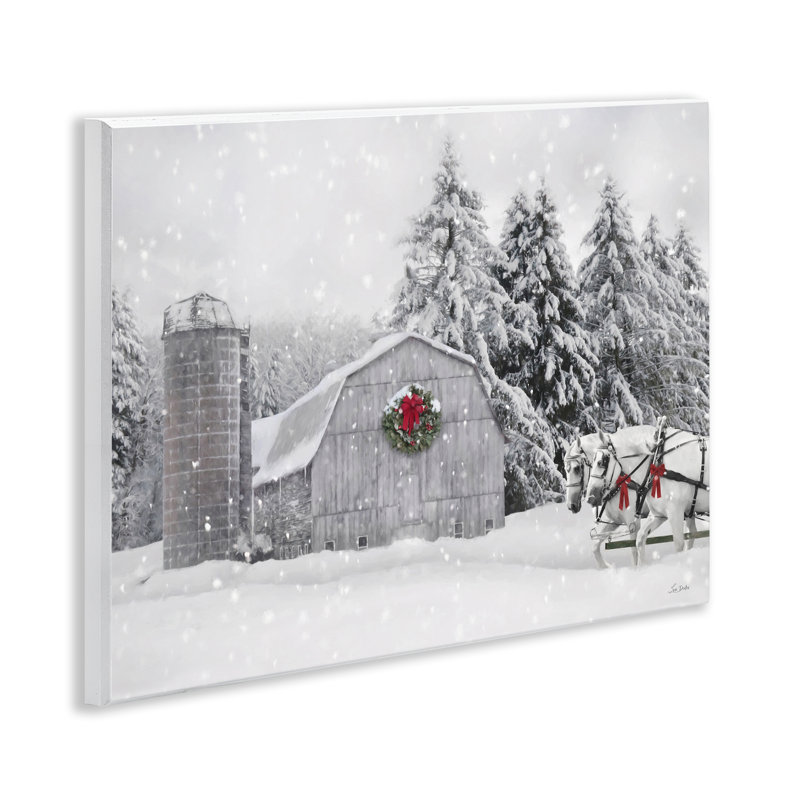 «Snowy Barn & Horses» par Lori Deiter