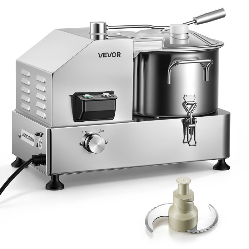 Robot culinaire commercial 6,3 pte 6 L, hachoir à légumes 1800 W, pour légumes, fruits, noix, bol en acier inoxydable de qualité alimentaire, coupeur 110 V avec lame en forme de S, cadran à vitesse variable