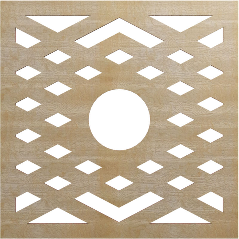 Médaillon de plafond 22 "x 22" x P 5 3/4 "x H 1/4", Bouleau, H 20 po x l 20 po x P 0,38 po