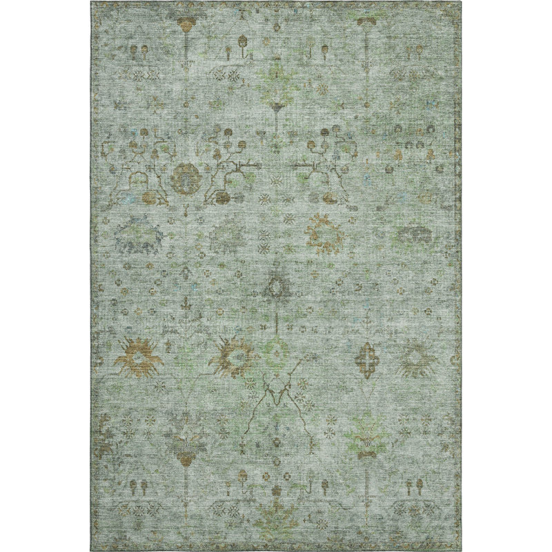 Premium Machine Washable Pinkston Arabesque Rug, Rectangle 5' x 7'6"