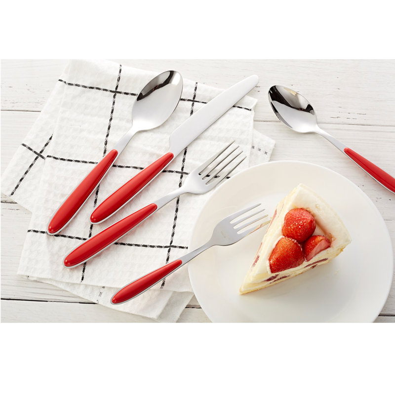 ANNOVA Stainless Steel Flatware Set - Service for 4, Red