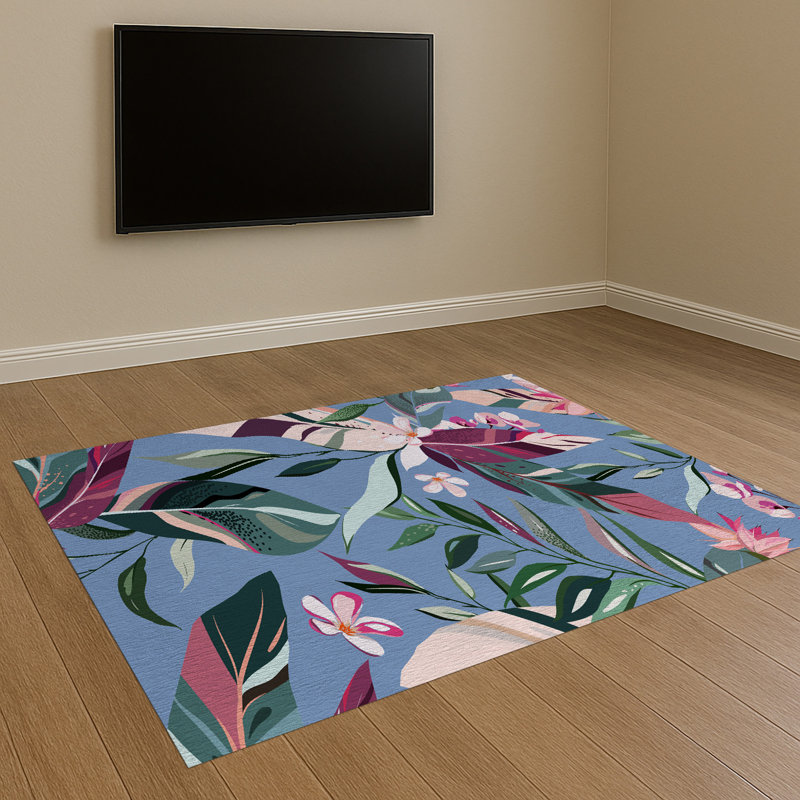 Floral Area Rug, Rectangle 155 x 230 cm