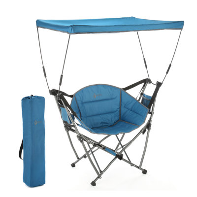 Chaise de camping hamac pliante ARROWHEAD EXTÉRIEUR, avec auvent, porte-gobelet, pochette de rangement, sac de transport, vert