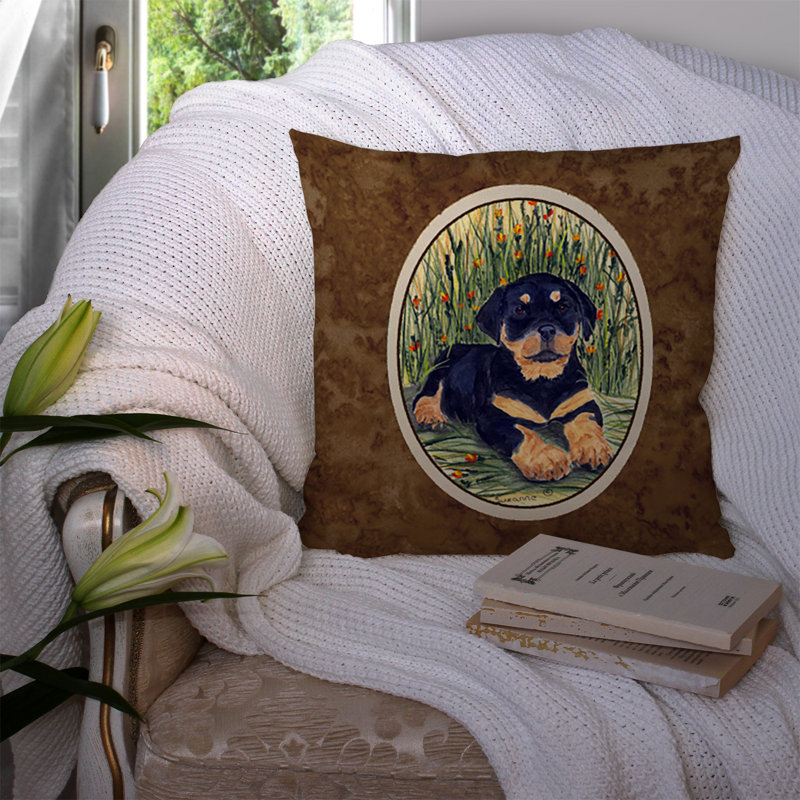 Coussin intérieur/extérieur brun rottweiler