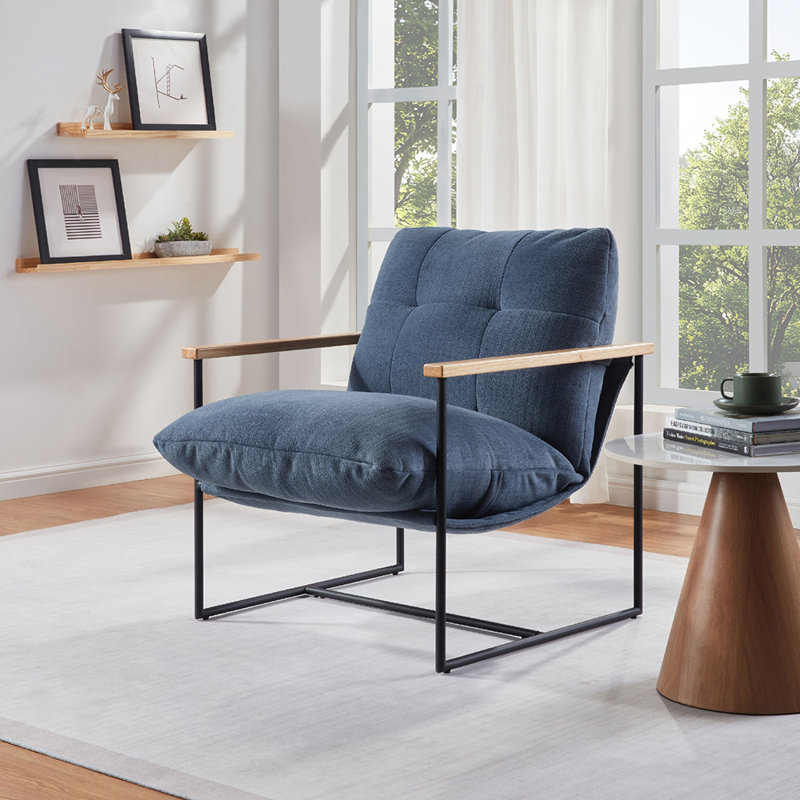 Chaise d'appoint avec coussin amovible bleu