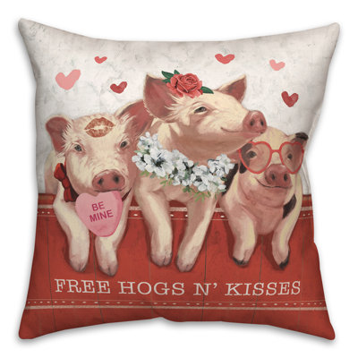Free Hogs And Kisses Throw Pillow