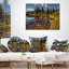 Bright Clear Day and Clear Lake - Coussin à imprimé paysage-411991111-411985636