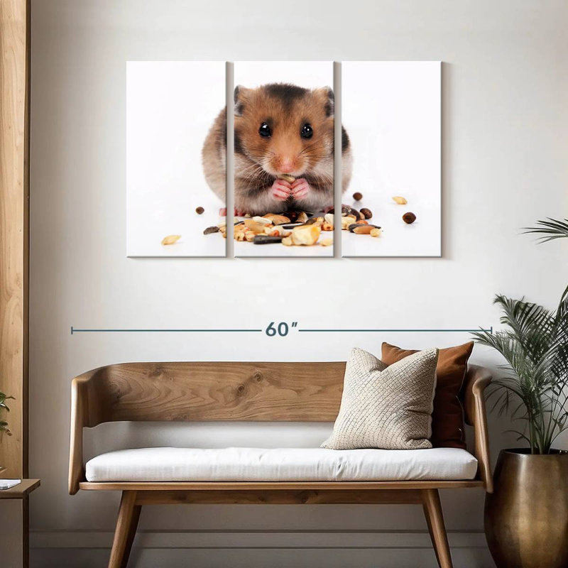 Hamster Eating Nuts And Seeds, 28" H x 45" W