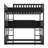 Twin Triple-Layer Rubber Wood Bunk Bed Complete With Ladders And Protective Guardrails-1323980661