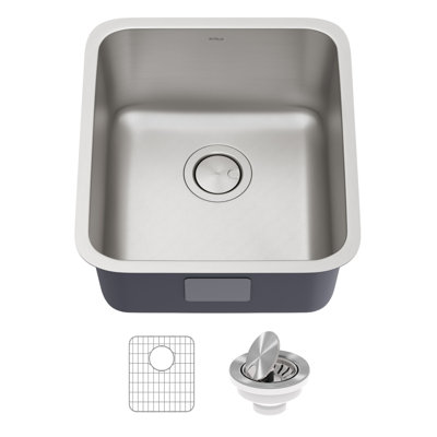 Évier de cuisine à simple cuve encastrable en acier inoxydable de calibre 16 L 17 po Dex ™ KRAUS