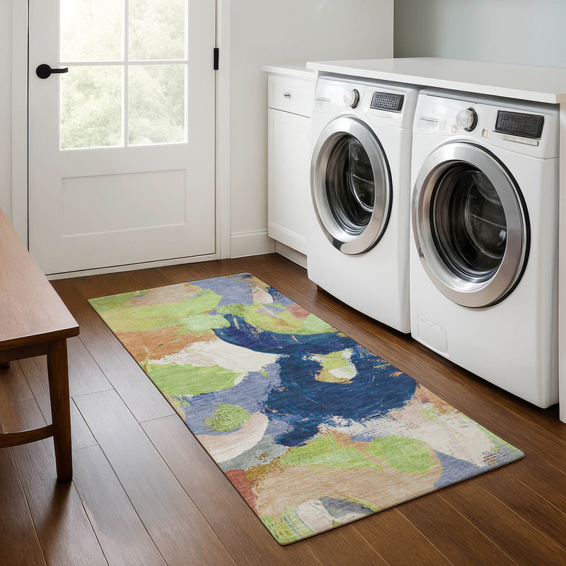 Premium Machine Washable Mouton Abstract Rug, Runner 2'3" x 7'6"