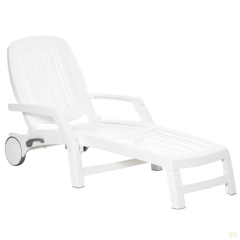 Chaise longue sur roulettes Outsunny