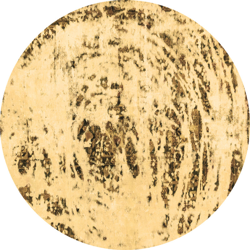 Washable Abstract Indoor Rug, Round 7'