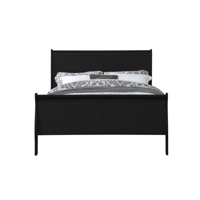 Graceful King Bed - 48.04 In. Height For An Elegant Look Black Synthetic Wood Construction Durability